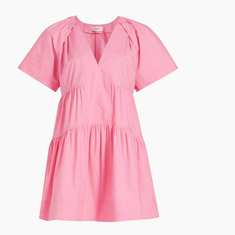 A.L.C. Camila Dress NWT Size 8, Pink Tiered Cotton - Never worn, from Saks